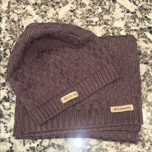 Columbia Knit Hat and Scarf Set